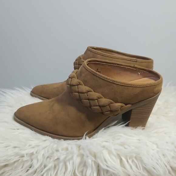 Universal Thread Brown Suede Braided Mule Heels - Picture 4 of 8